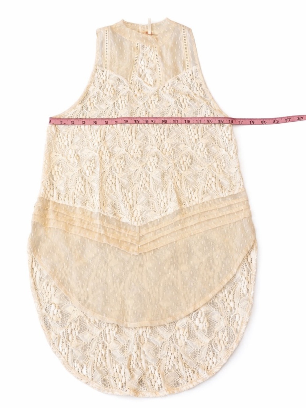 Free People Maisie Lace Tunic Top Cream Boho Festival Sheer Layering Size S - Picture 4 of 11